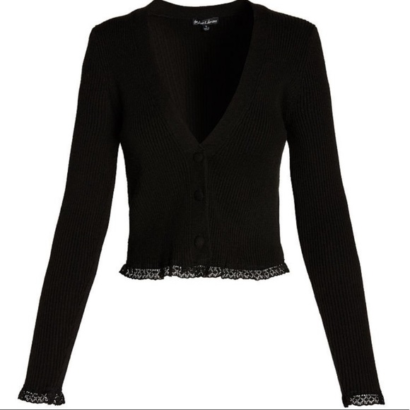 For Love & Lemons Nina Cardigan Black XS - Picture 3 of 11